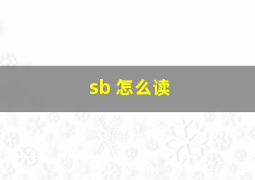 sb 怎么读